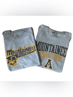 Set of 2- Appalachian State Fan Wear S/S Tees Gray with Gold/Black Men’s Medium